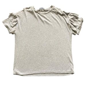 Kaileigh Gray Ruffle Sleeve Blouse